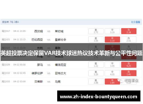 英超投票决定保留VAR技术球迷热议技术革新与公平性问题 英超投票决定保留VAR技术球迷热议技术革新与公平性问题